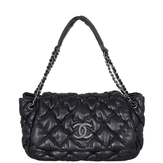 Chanel Bubble Quilt Accordion Bag Flap Handbag