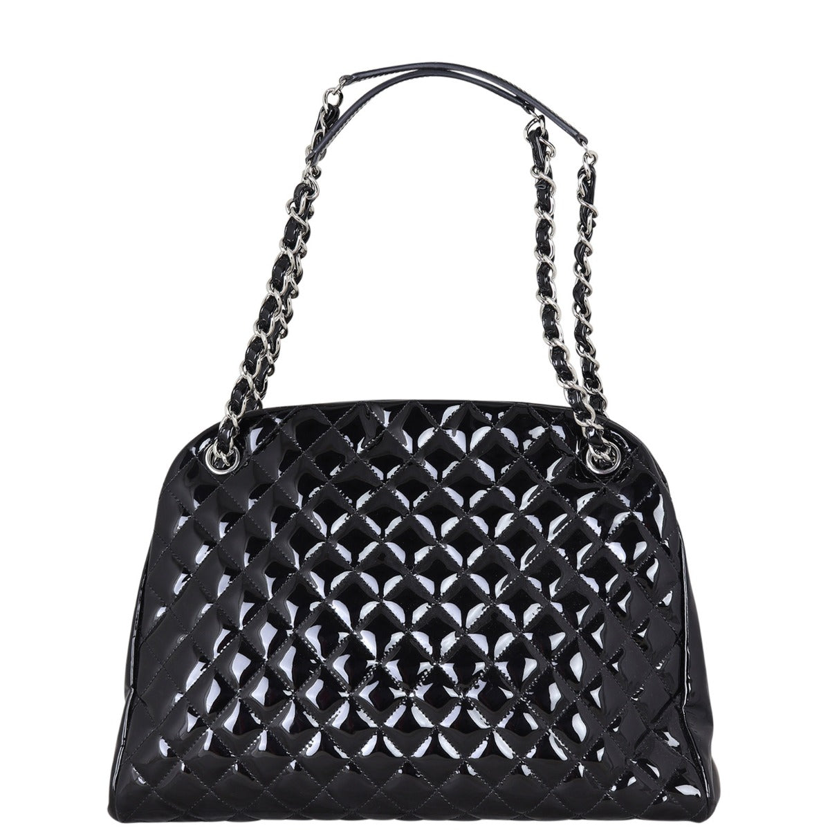 Chanel Mademoiselle Bowler Bag Patent Large Handbag