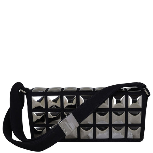 Chanel Chocolate Bar Pyramid Stud Bag Flap Handbag