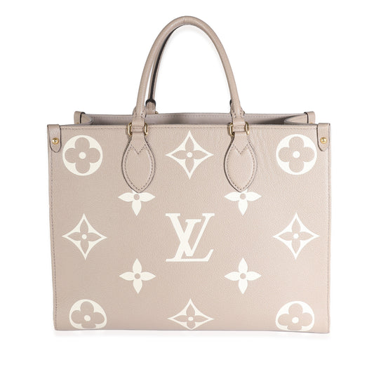 Louis Vuitton Tourterelle Creme Giant Empreinte Onthego Monogram Handbag