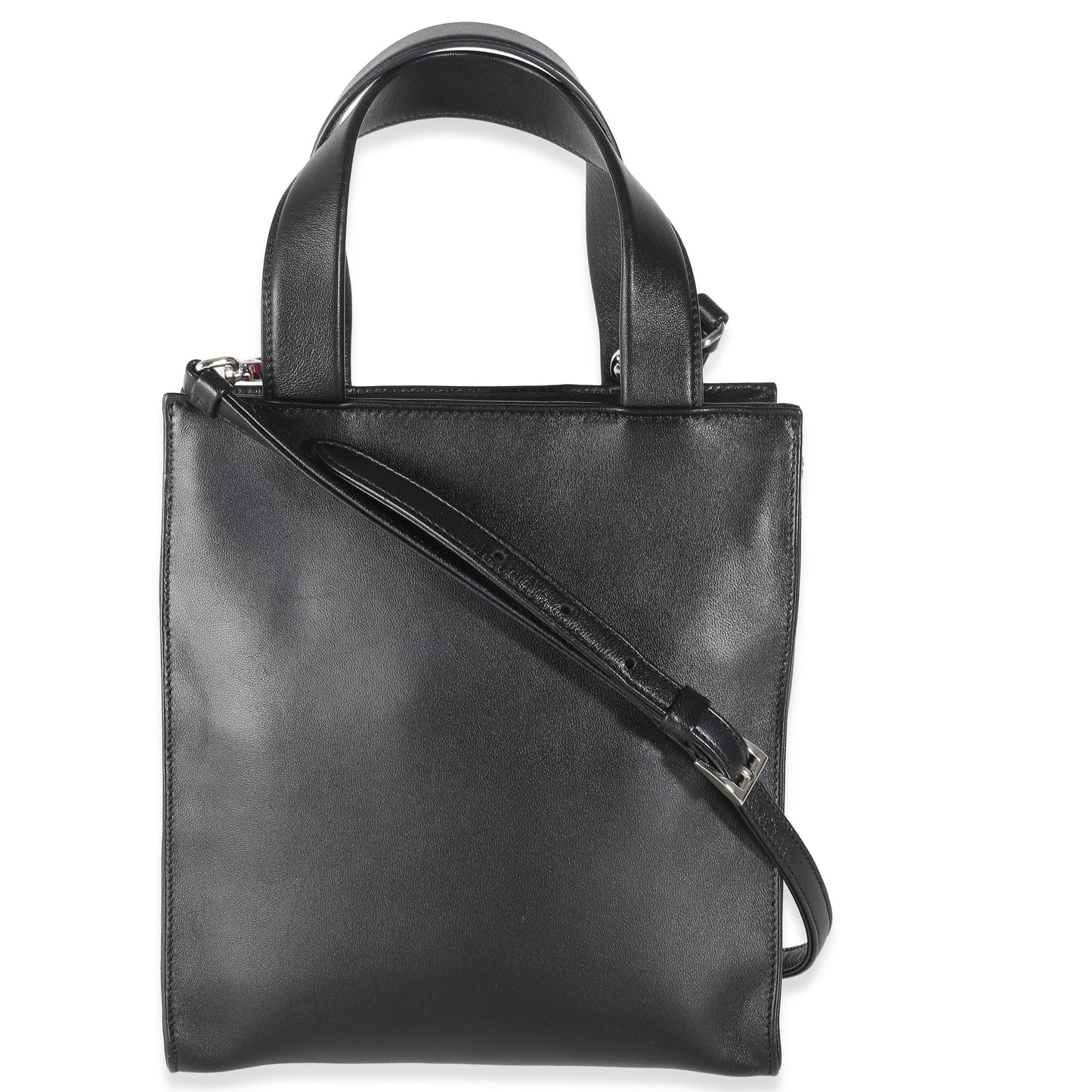 Prada Nappa Triangle Pocket Tote Black Small Tote Bag