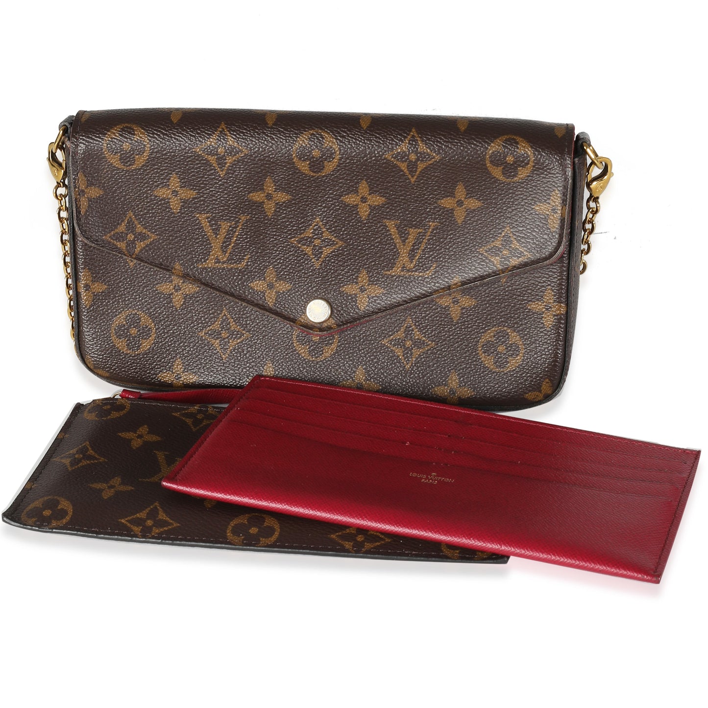 Louis Vuitton Fuchsia Felicie Pochette Monogram Canvas Clutch Bag