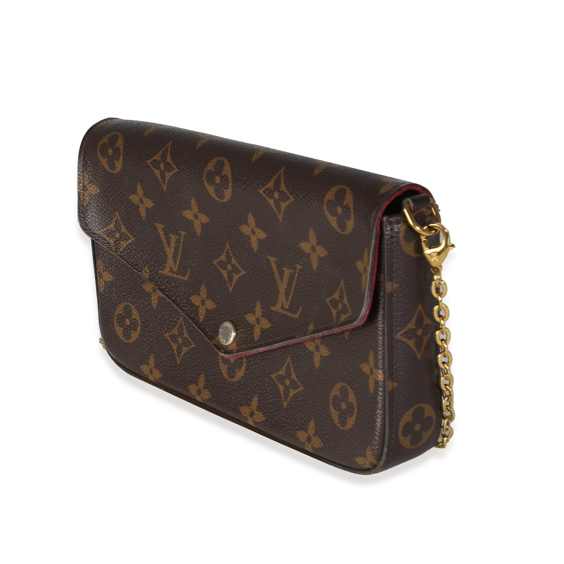 Louis Vuitton Fuchsia Felicie Pochette Monogram Canvas Clutch Bag