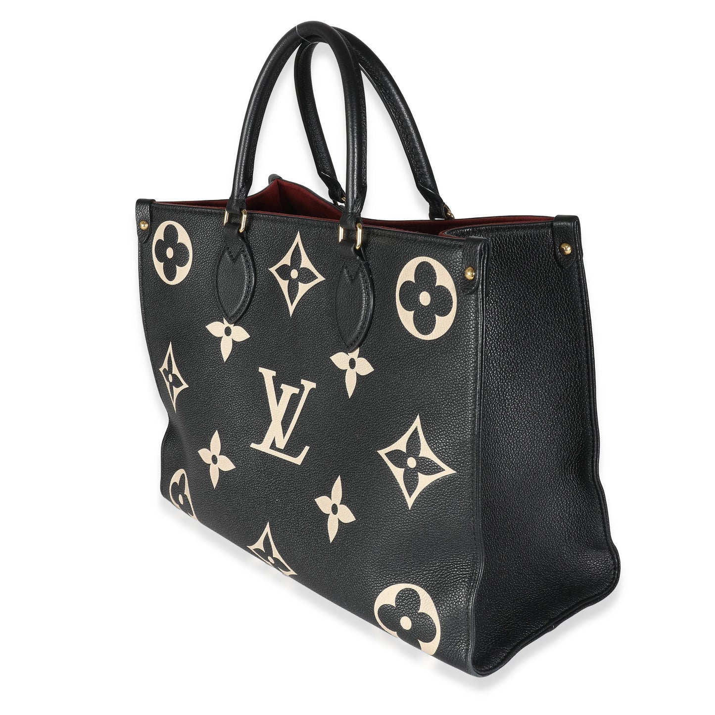 Louis Vuitton Giant Empreinte Onthego MM Monogram Black Beige Handbag