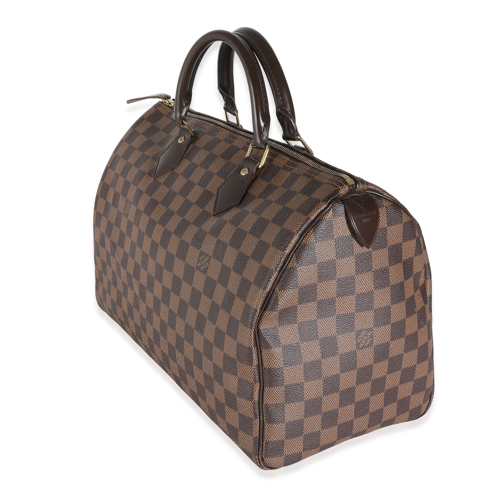 Louis Vuitton Damier Ebene Speedy 35 Canvas Handbag