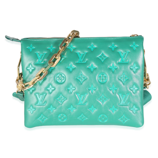 Louis Vuitton Vert Puffy Coussin PM Monogram Lambskin Green Handbag
