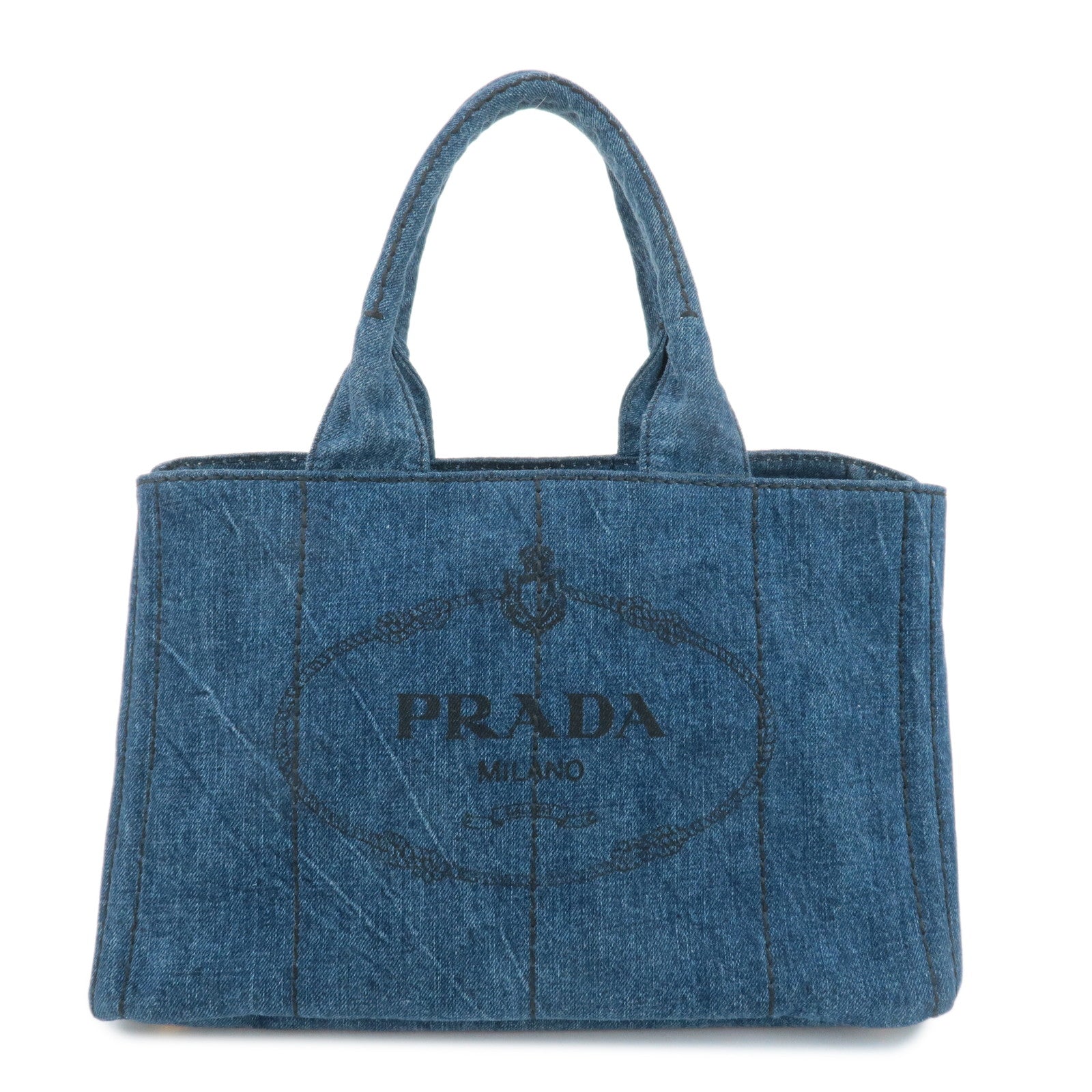 Triangle Canapa Hand Bag d Canvas Denim Navy Handbag