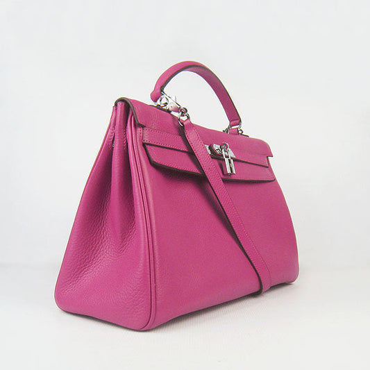 Hermes Luxury Kelly Cm Togo Handbag Peach Leather Silver Travel Bag