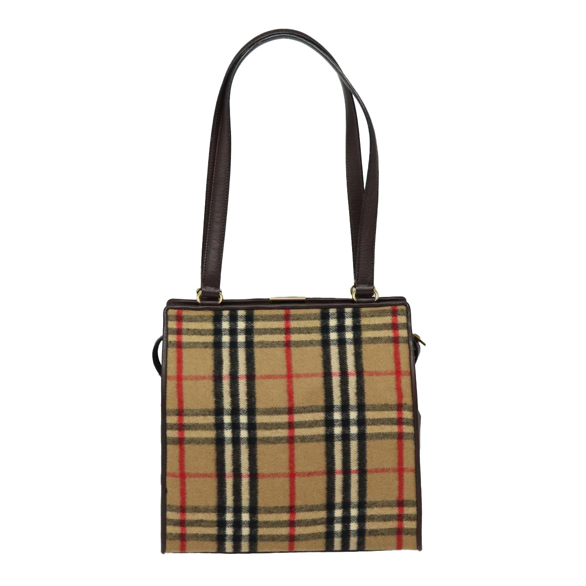 Burberry Nova Check Wool Shoulder Bag Beige Shoulder Bag 1