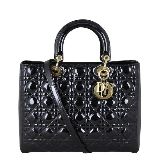 Dior Crossbody Bag Lady 6 Patent Large Shoulder Bag