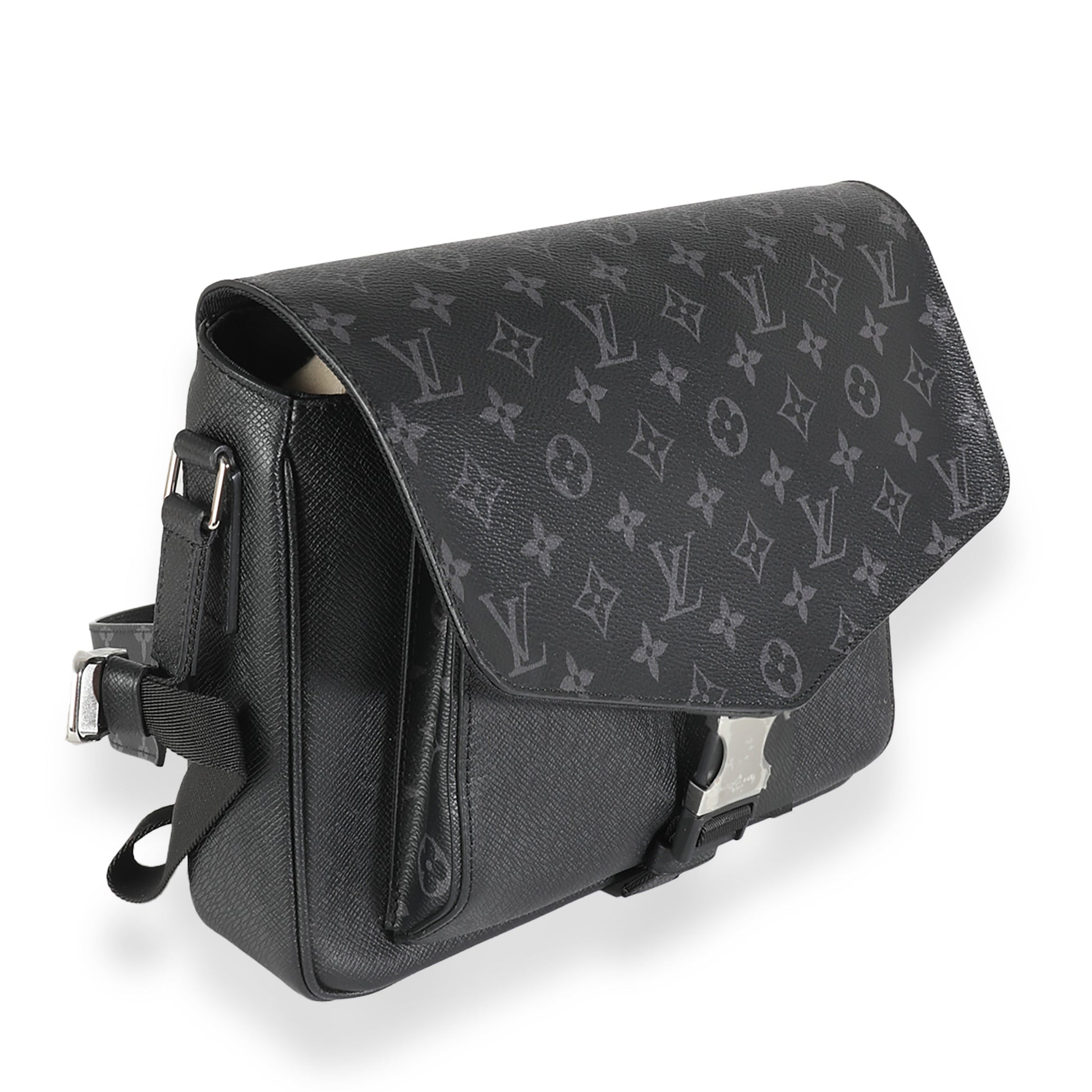 Louis Vuitton Taigarama Eclipse Outdoor Messenger Monogram Black Flap Crossbody Bag
