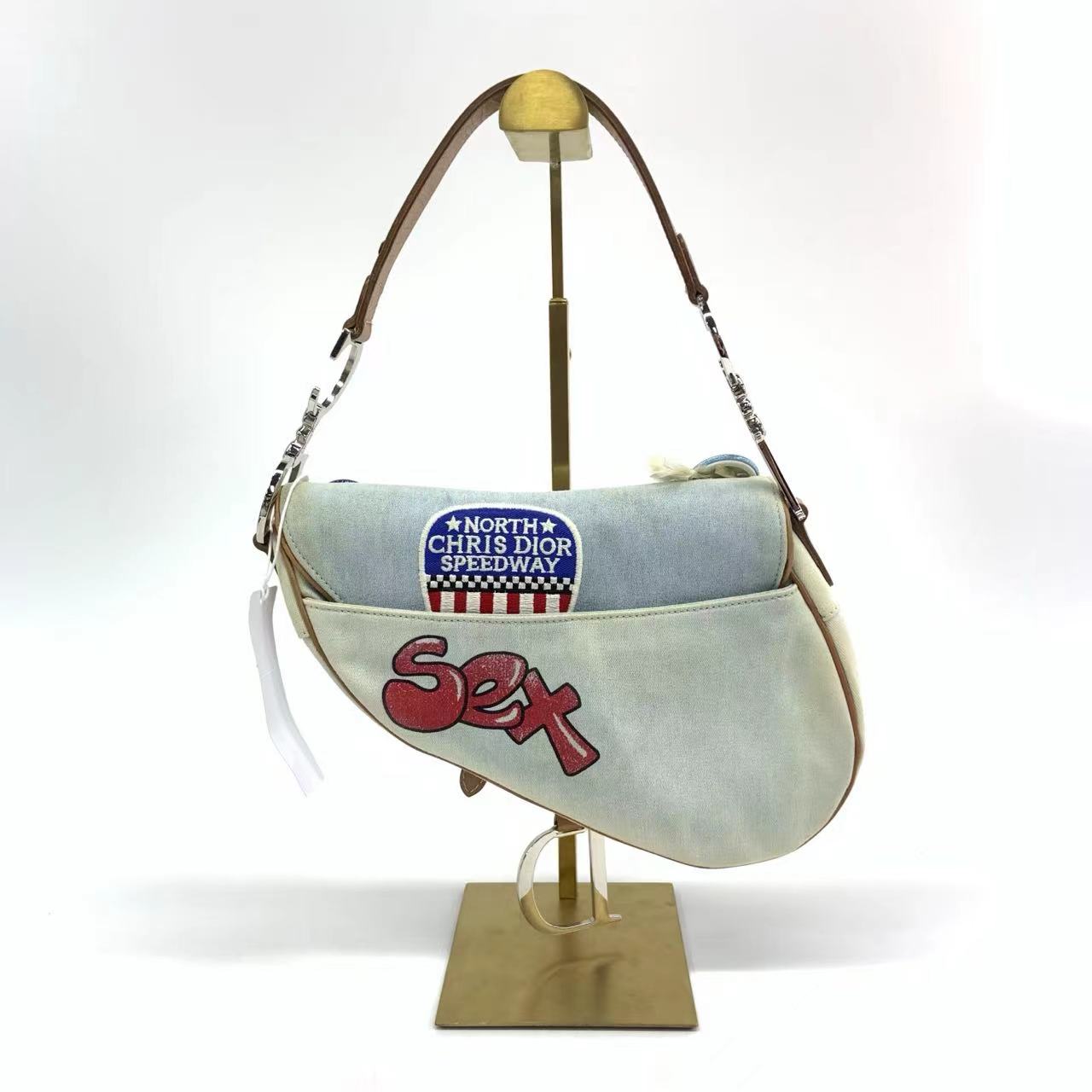 Dior Saddle Bag Miss ella In With Badges, Denim Blue Travel Bag