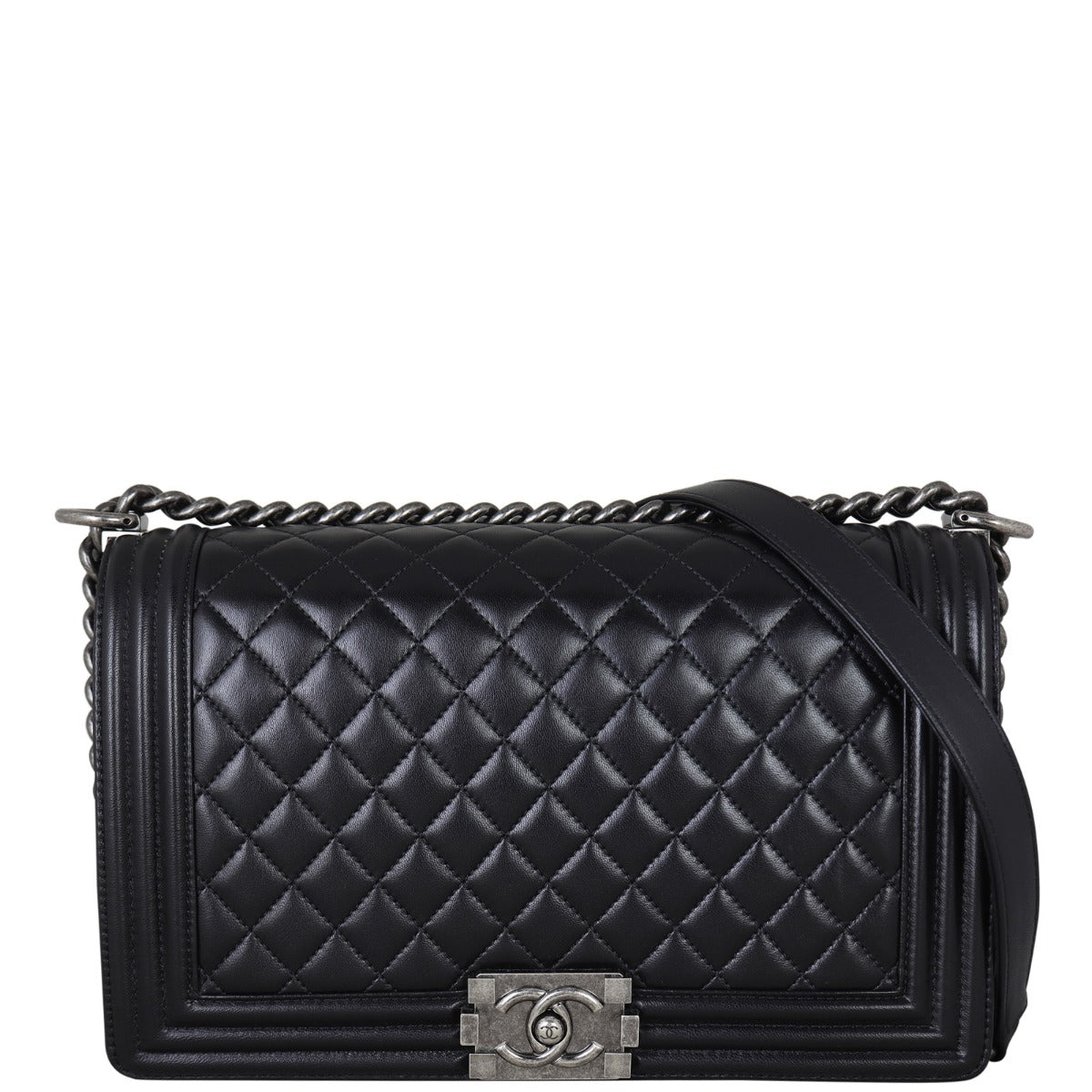 Chanel Boy Bag New 21 Series Black Medium Handbag