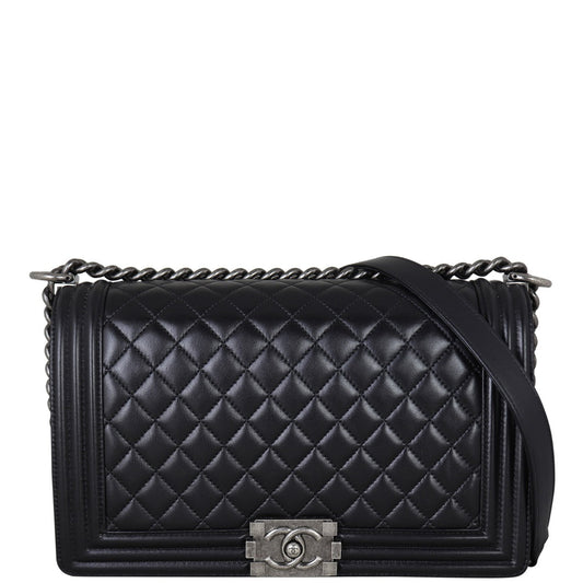 Chanel Boy Bag New 21 Series Black Medium Handbag
