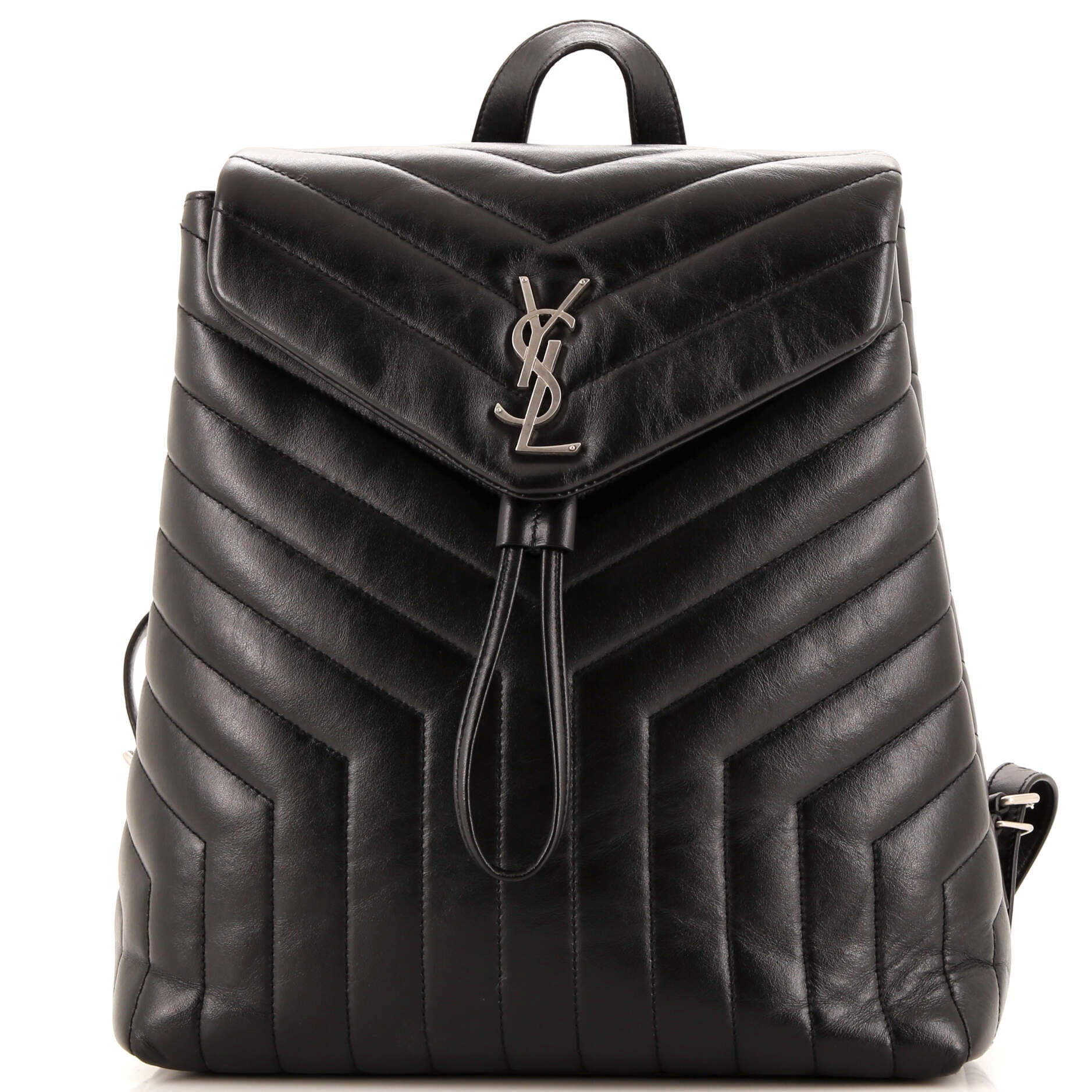 YSL Saint Laurent Luxury Trending Loulou Backpack Chevron Leather Matelasse Medium