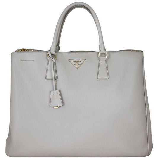 Prada Tote Bag Lux Galleria Double Tote Extra Saffiano Gray Large