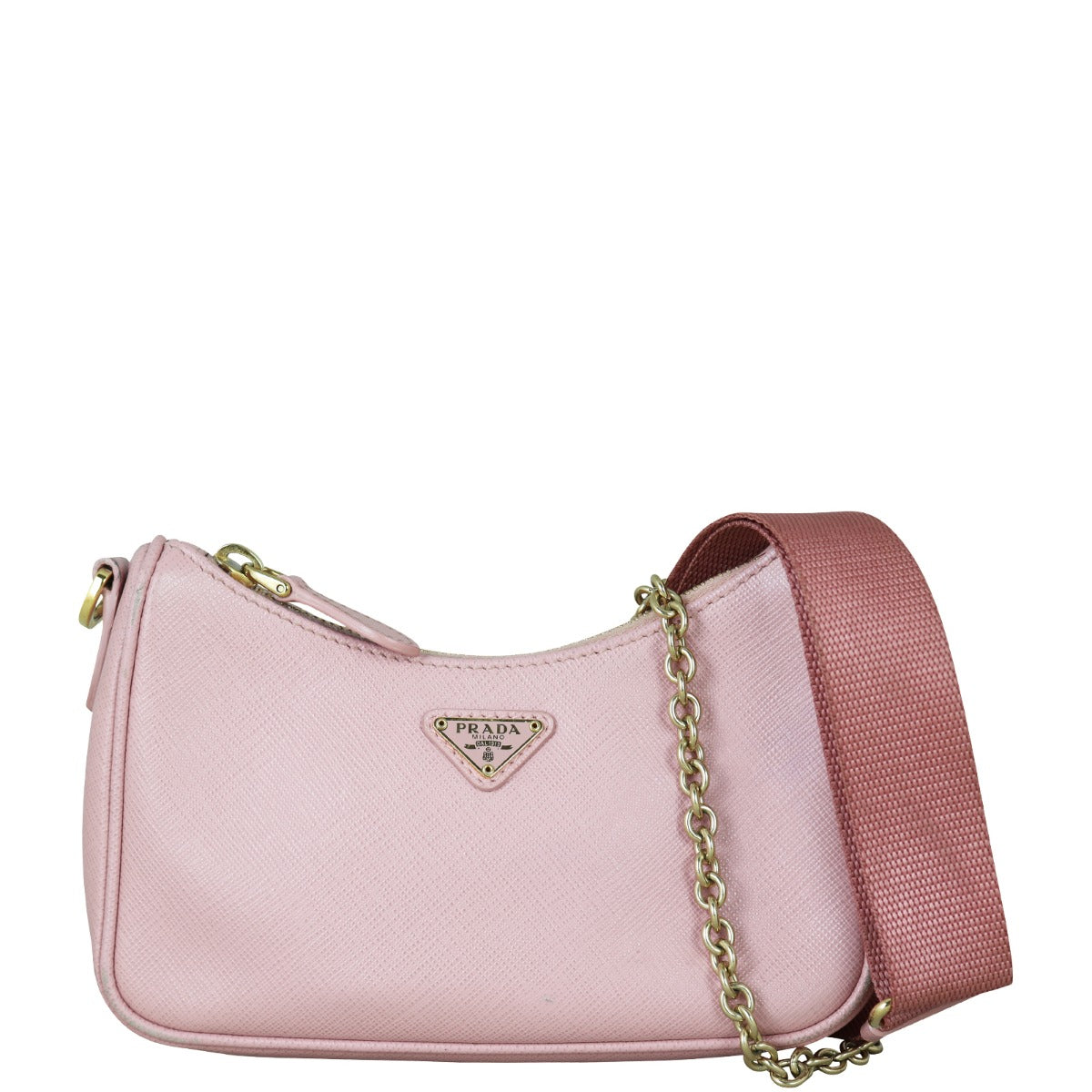 Prada Shoulder Bag Re-edition Saffiano Pink Mini