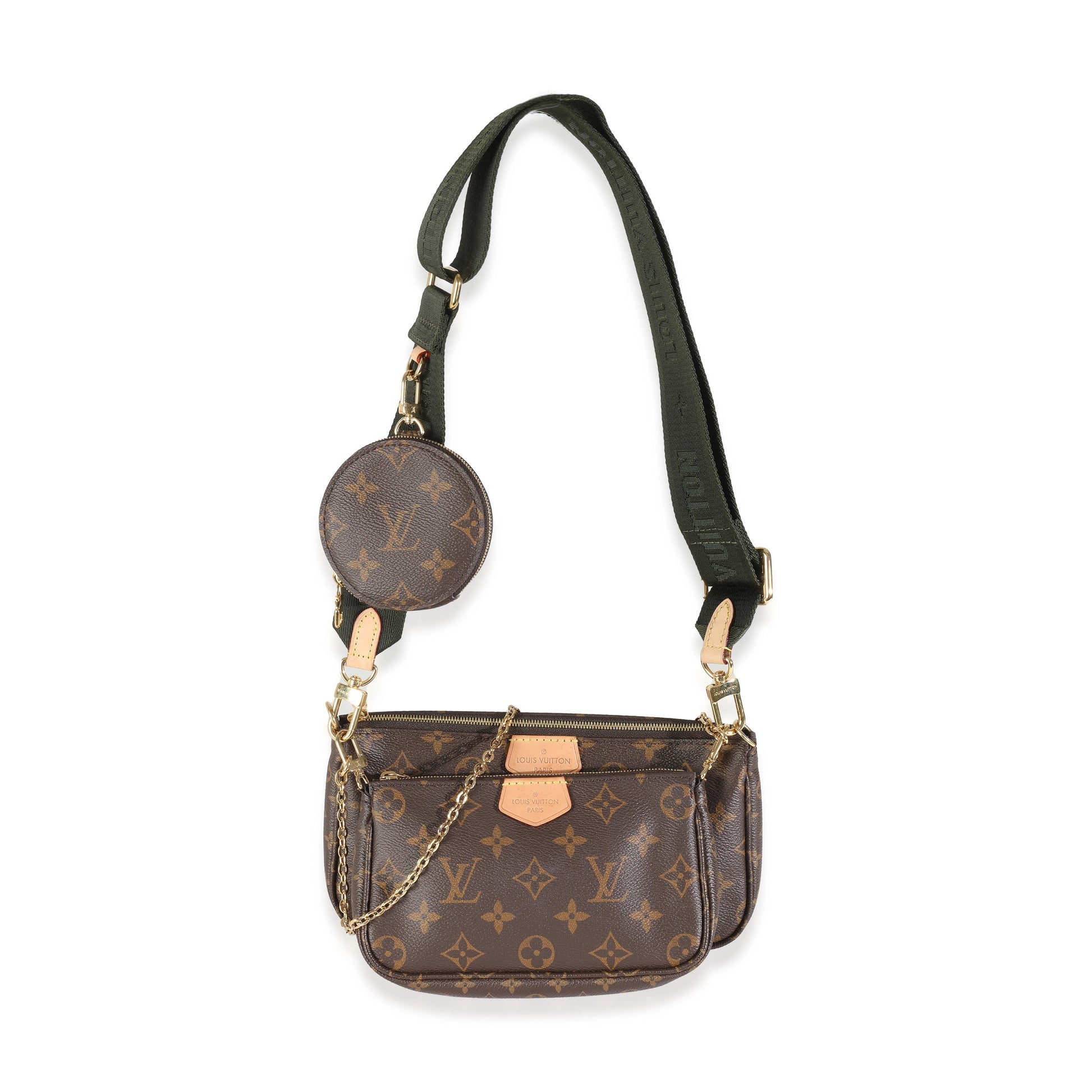 Louis Vuitton Multi Pochette Accessoires Monogram Canvas Khaki Clutch Bag