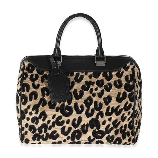 Louis Vuitton x Stephen Spro Veet Leopard Black Beige Speedy Handbag