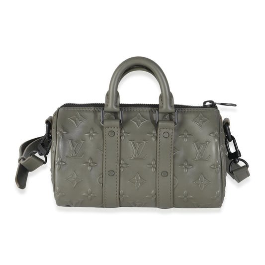 Louis Vuitton Embossed Seal Keepall XS Monogram Khaki Handbag