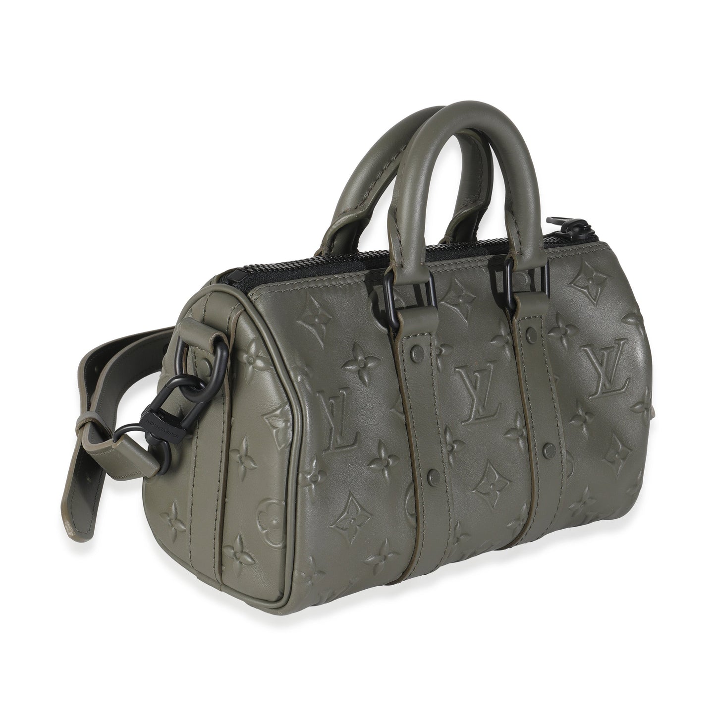 Louis Vuitton Embossed Seal Keepall XS Monogram Khaki Handbag