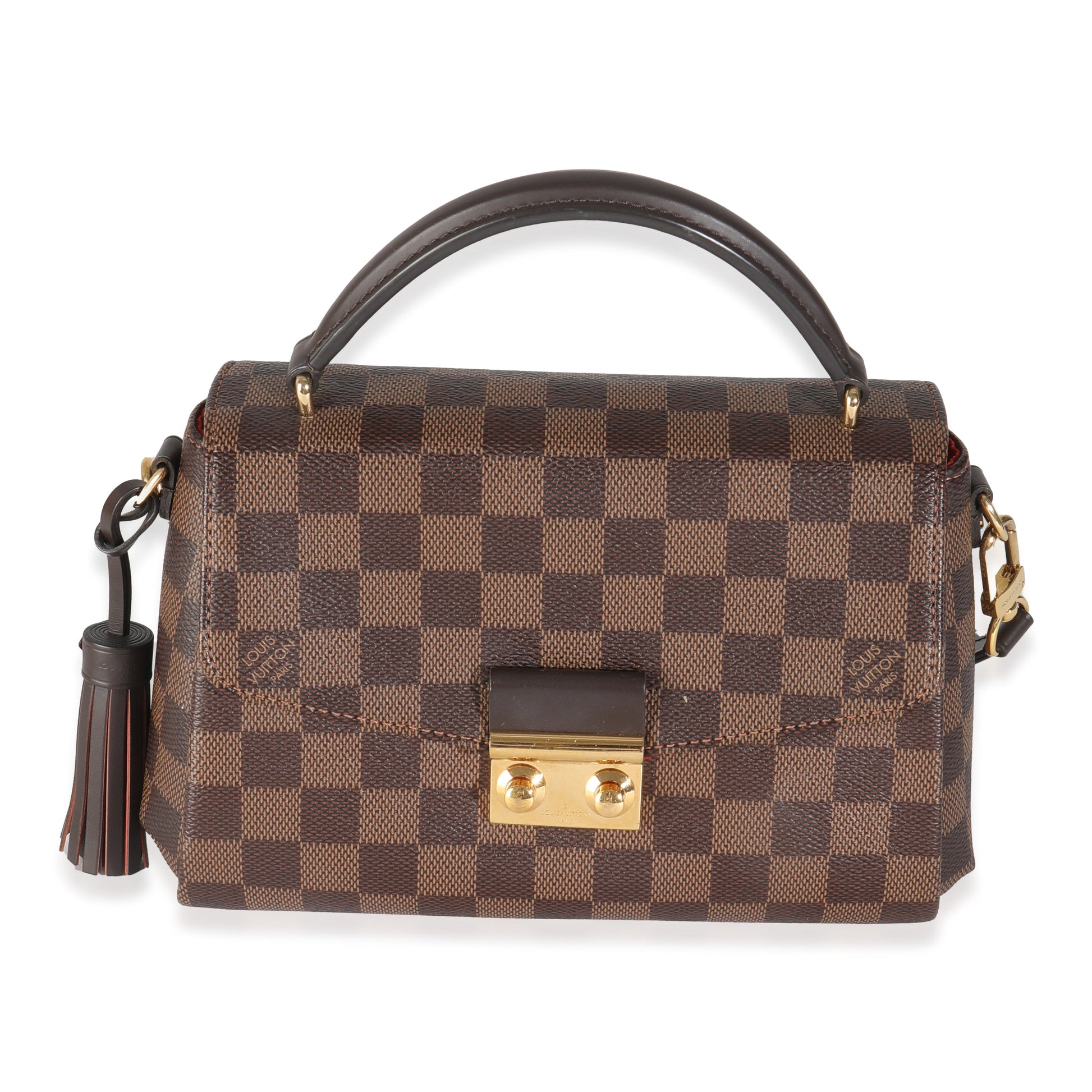 Louis Vuitton Damier Ebene Croisette Canvas Handbag