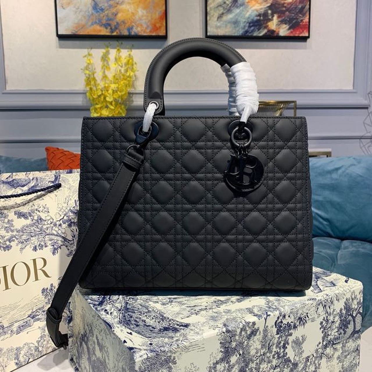 Lady Cd Black Large Travel Bag