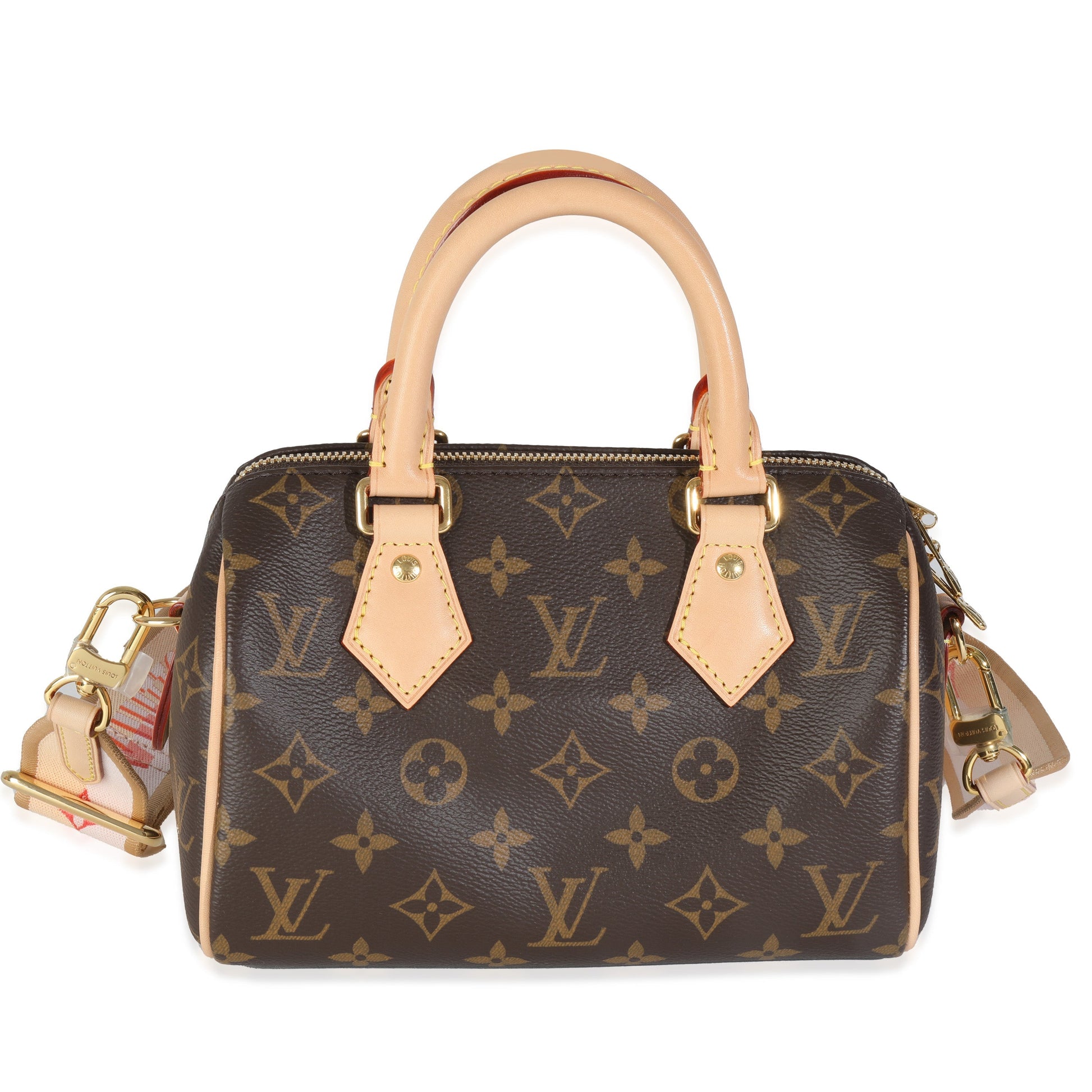 Louis Vuitton Speedy Bandouliere 20 Monogram Canvas Beige Handbag