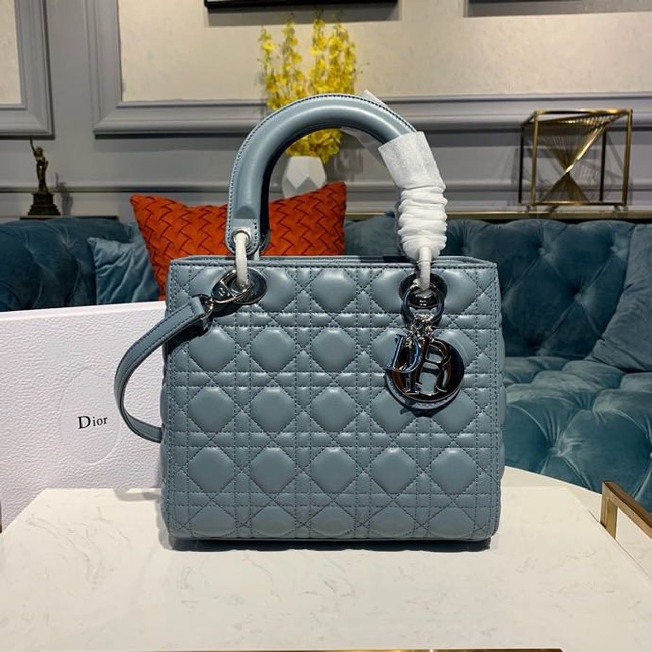MeTop Qualityum Lady SiTop Qualityer Blue Handbag