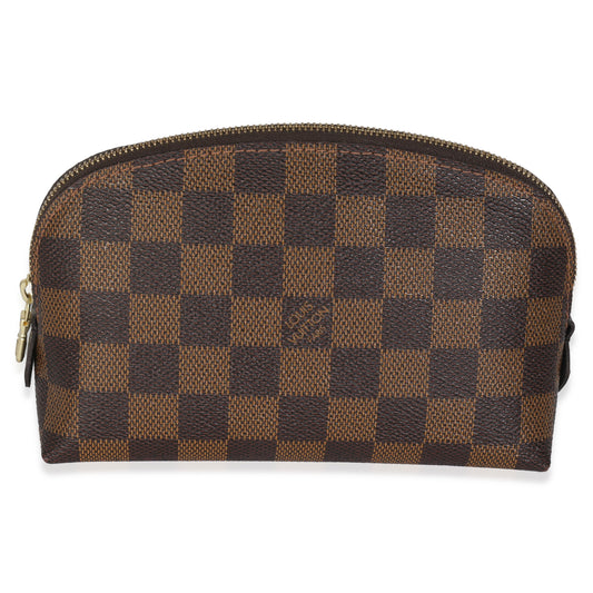 Louis Vuitton Damier Ebene Cosmetic Pouch Canvas Handbag
