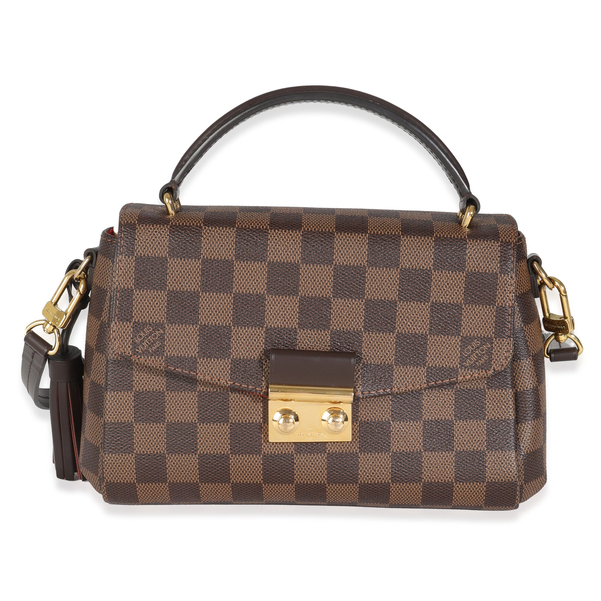 Louis Vuitton Damier Ebene Croisette Canvas Handbag Canvas Croisette