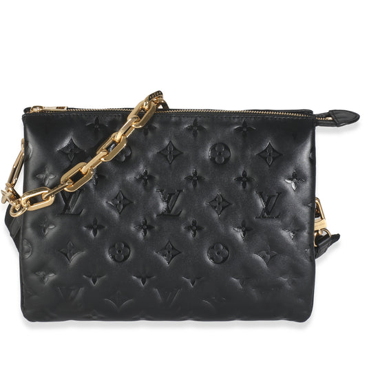 Louis Vuitton Embossed Coussin PM Monogram Lambskin Black Handbag