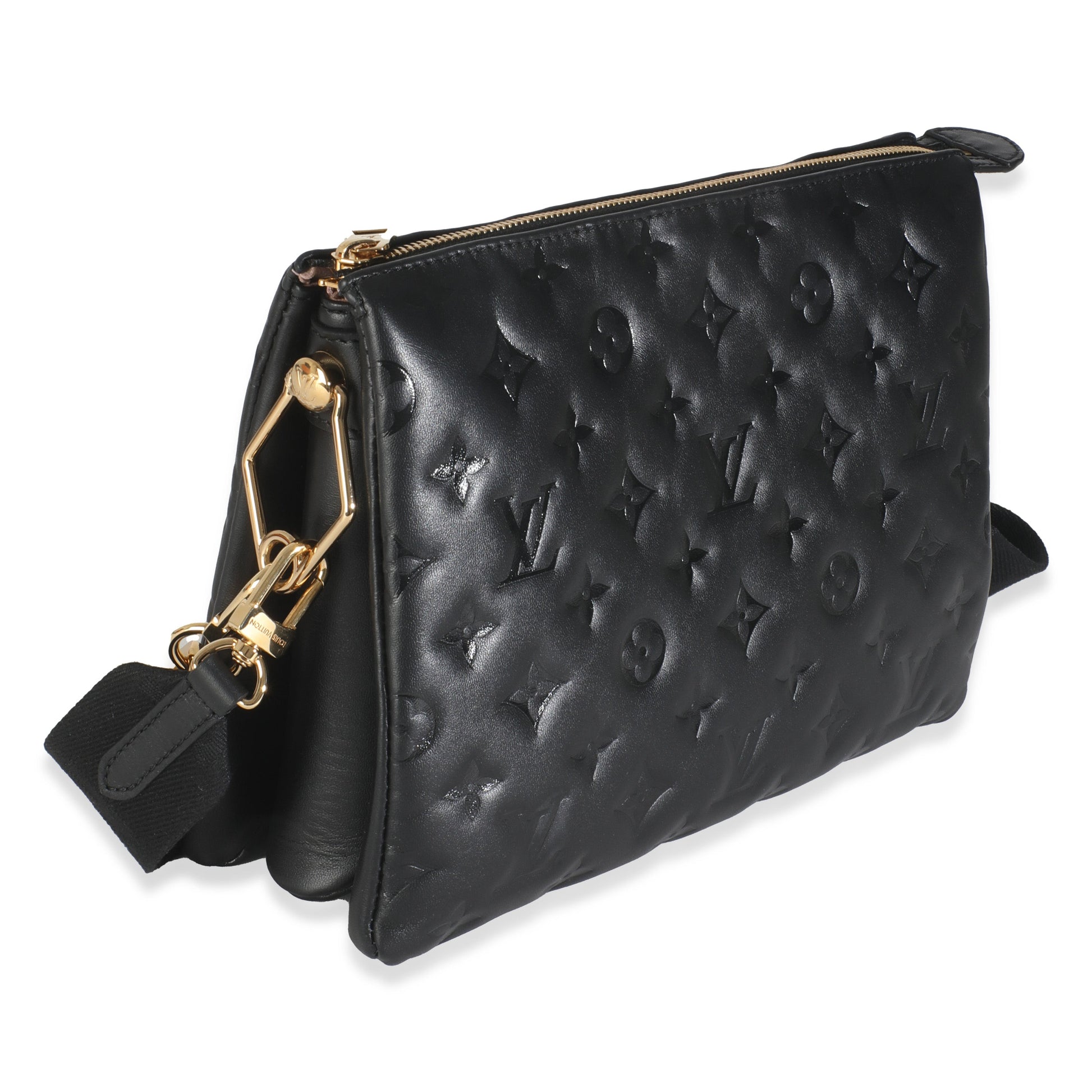 Louis Vuitton Embossed Coussin PM Monogram Lambskin Black Handbag