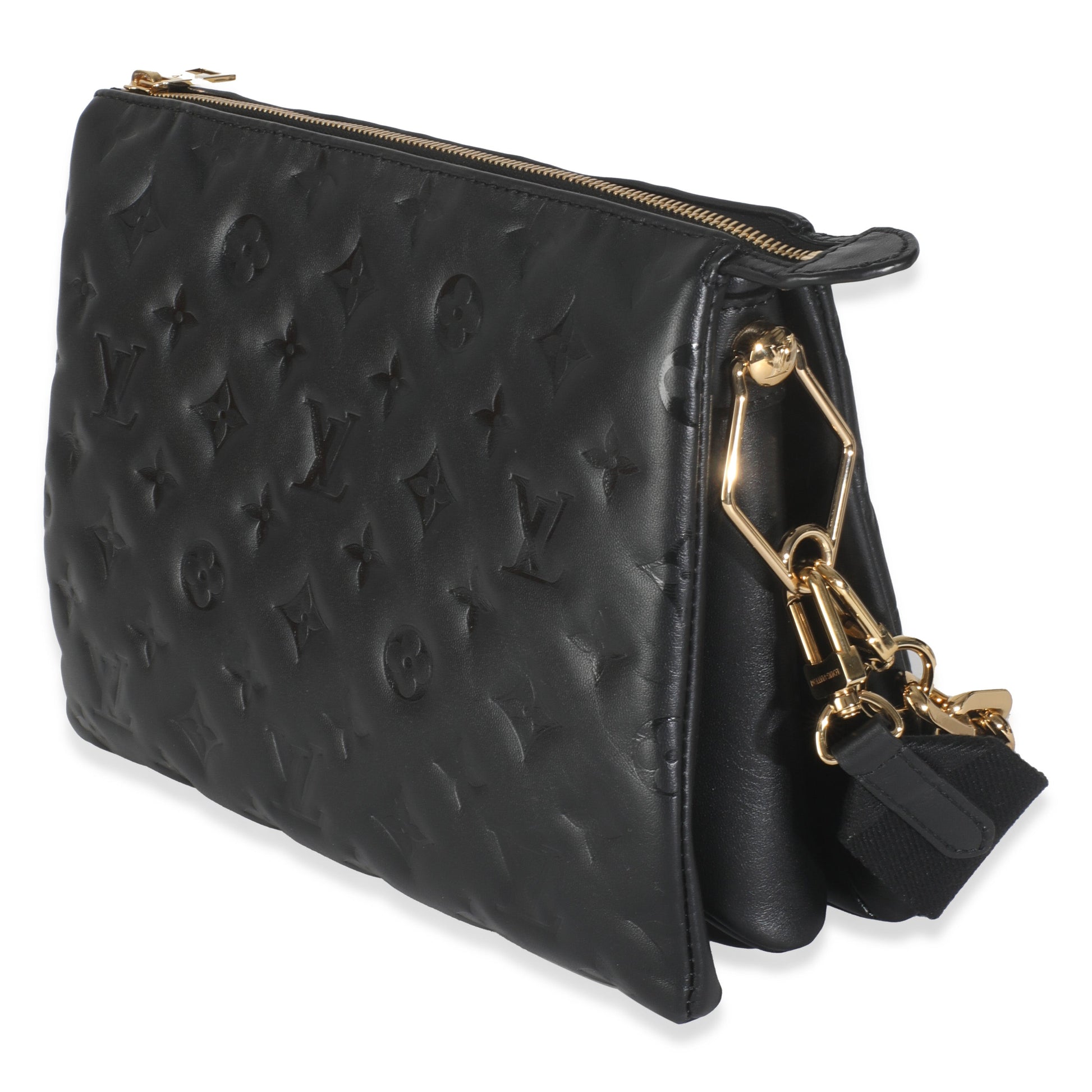 Louis Vuitton Embossed Coussin PM Monogram Lambskin Black Handbag
