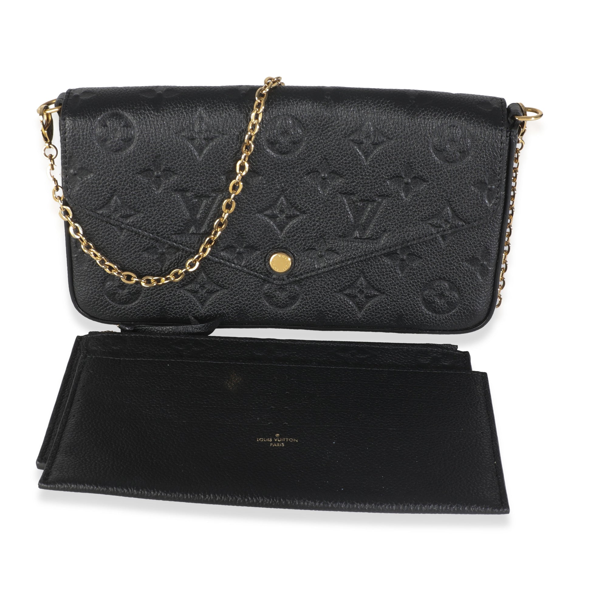 Louis Vuitton Empreinte Felicie Pochette Monogram Black Clutch Bag