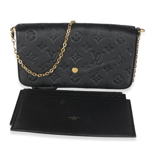 Louis Vuitton Empreinte Felicie Pochette Monogram Black Clutch Bag