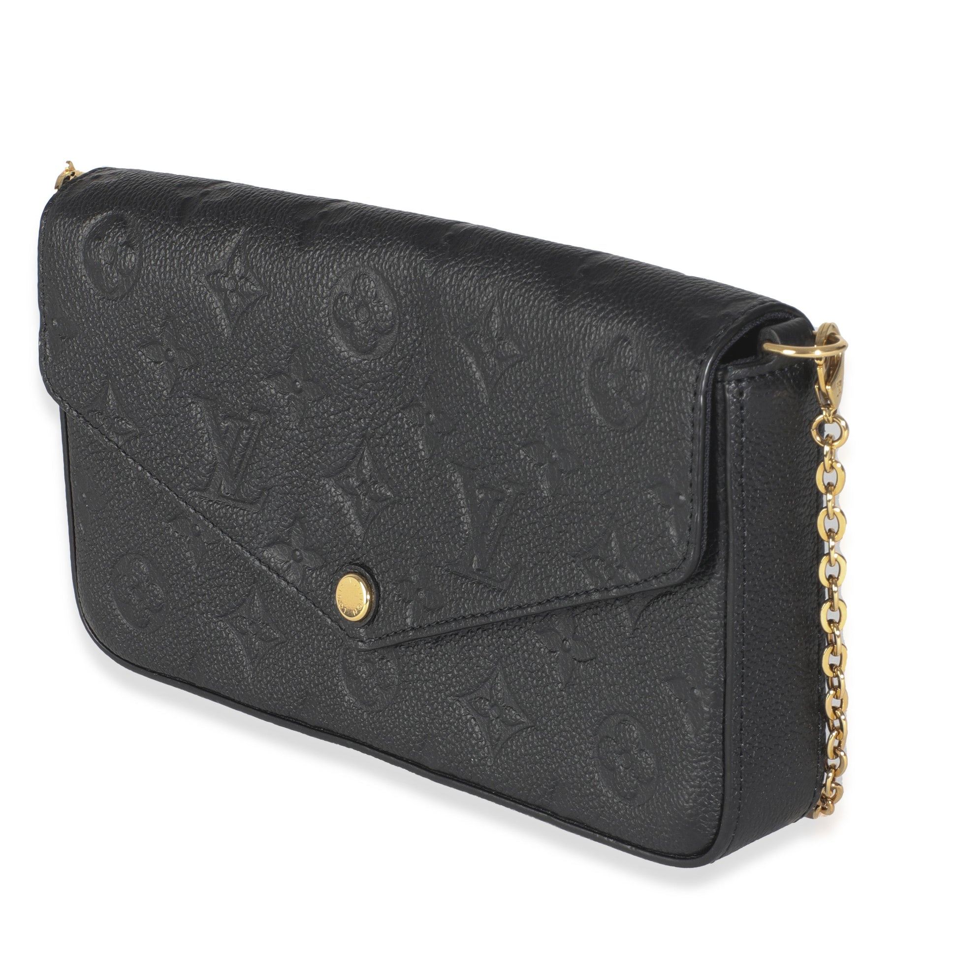 Louis Vuitton Empreinte Felicie Pochette Monogram Black Clutch Bag