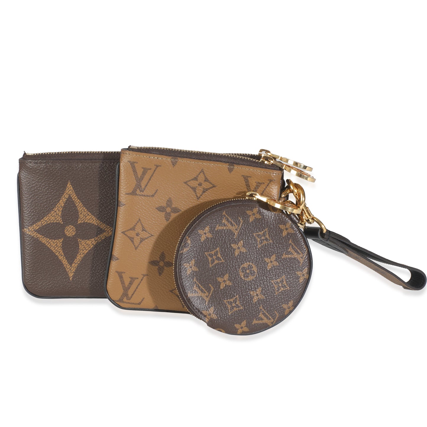 Louis Vuitton Reverse Trio Pochette Monogram Canvas Clutch Bag