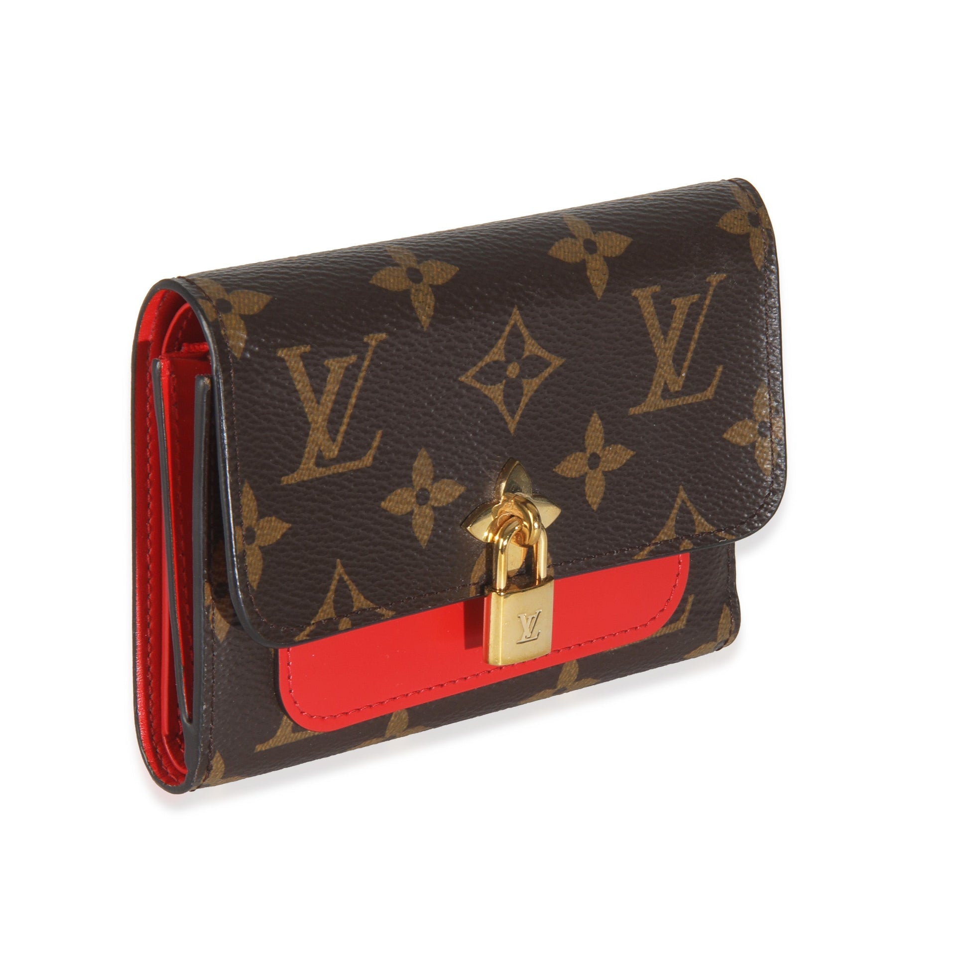 Louis Vuitton Flower Lock Compact Monogram Canvas Wallet Case