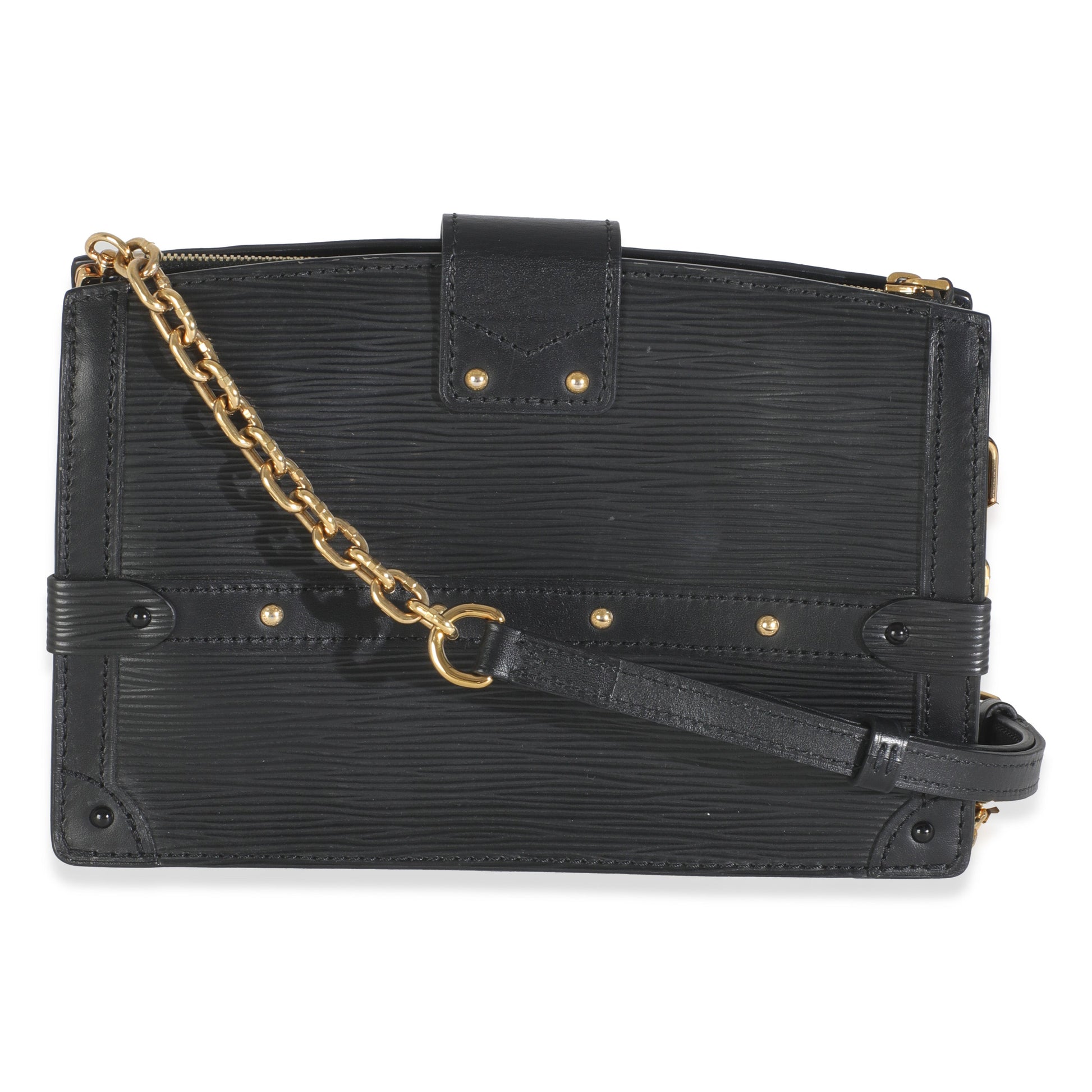 Louis Vuitton Epi Trunk Leather Black Clutch Bag