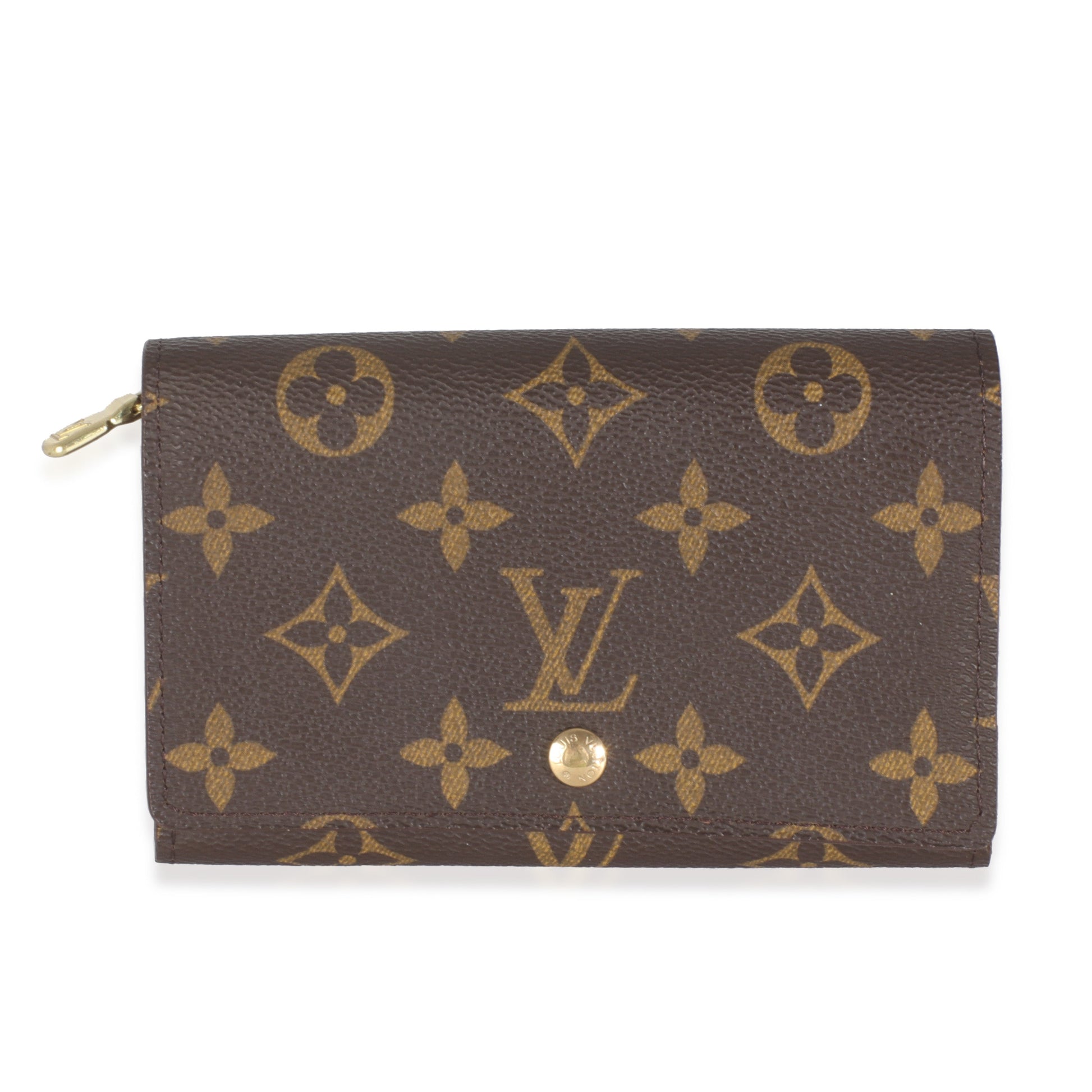 Louis Vuitton Porte Monnaie Tresor Monogram Canvas Wallet Case