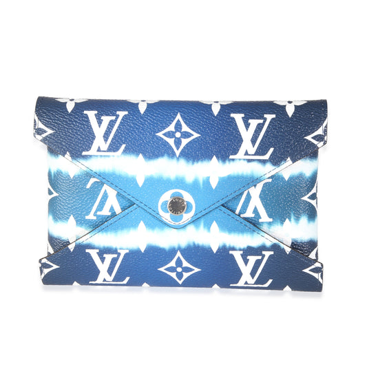 Louis Vuitton Escale Kirigami Pochette Insert Monogram Canvas Blue Medium Clutch Bag