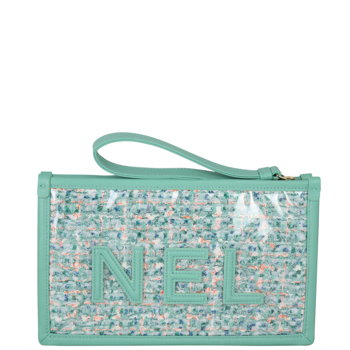 Chanel Tweed Clutch Logo Clutch Bag