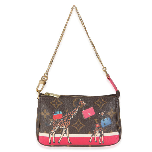 Louis Vuitton Christmas Animation Pochette Accessoires Monogram Canvas Mini Clutch Bag