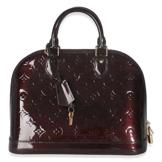 Louis Vuitton Amarante Vernis Alma PM Monogram Handbag