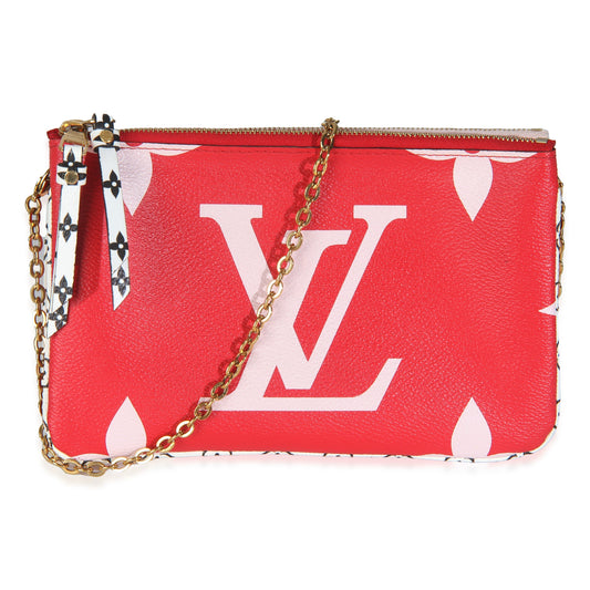 Louis Vuitton Rouge Giant Double Zip Pochette Monogram Canvas Clutch Bag