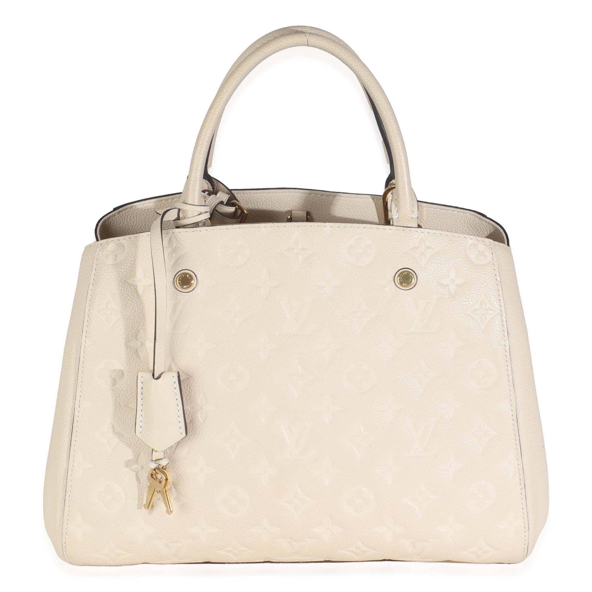Louis Vuitton Creme Empreinte Montaigne MM Monogram Handbag