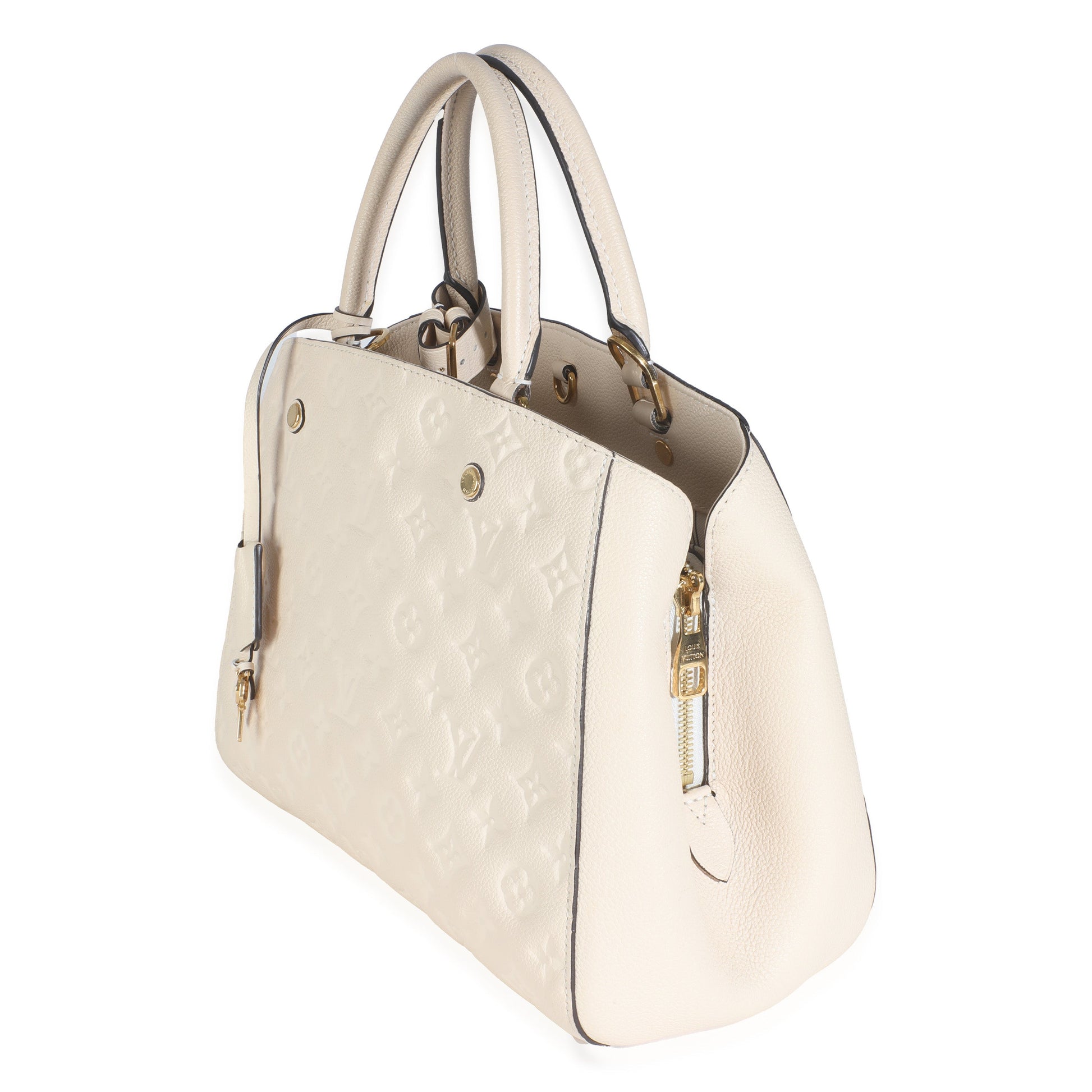 Louis Vuitton Creme Empreinte Montaigne MM Monogram Handbag
