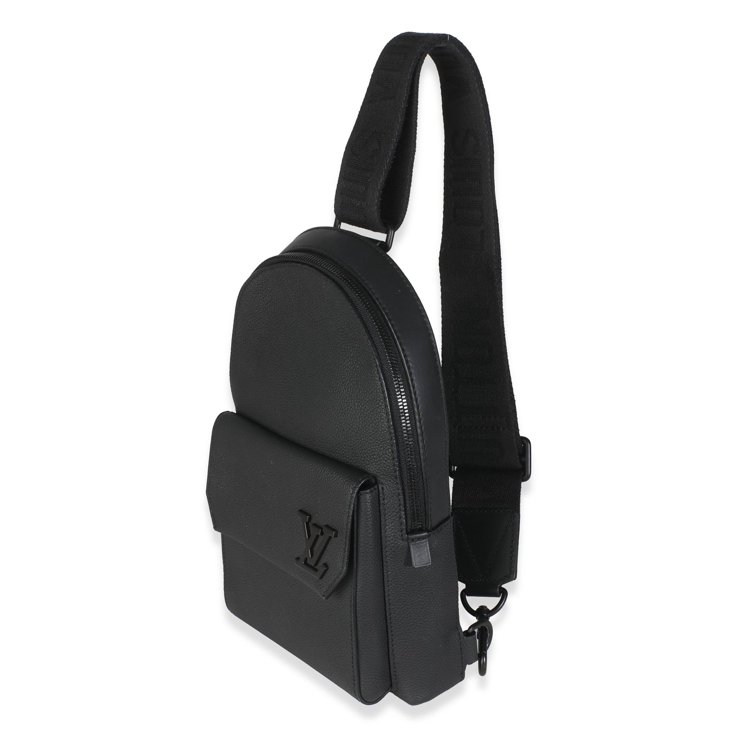 Louis Vuitton Grained Cowhide Aerogram Pilot Slingbag Black Crossbody Bag