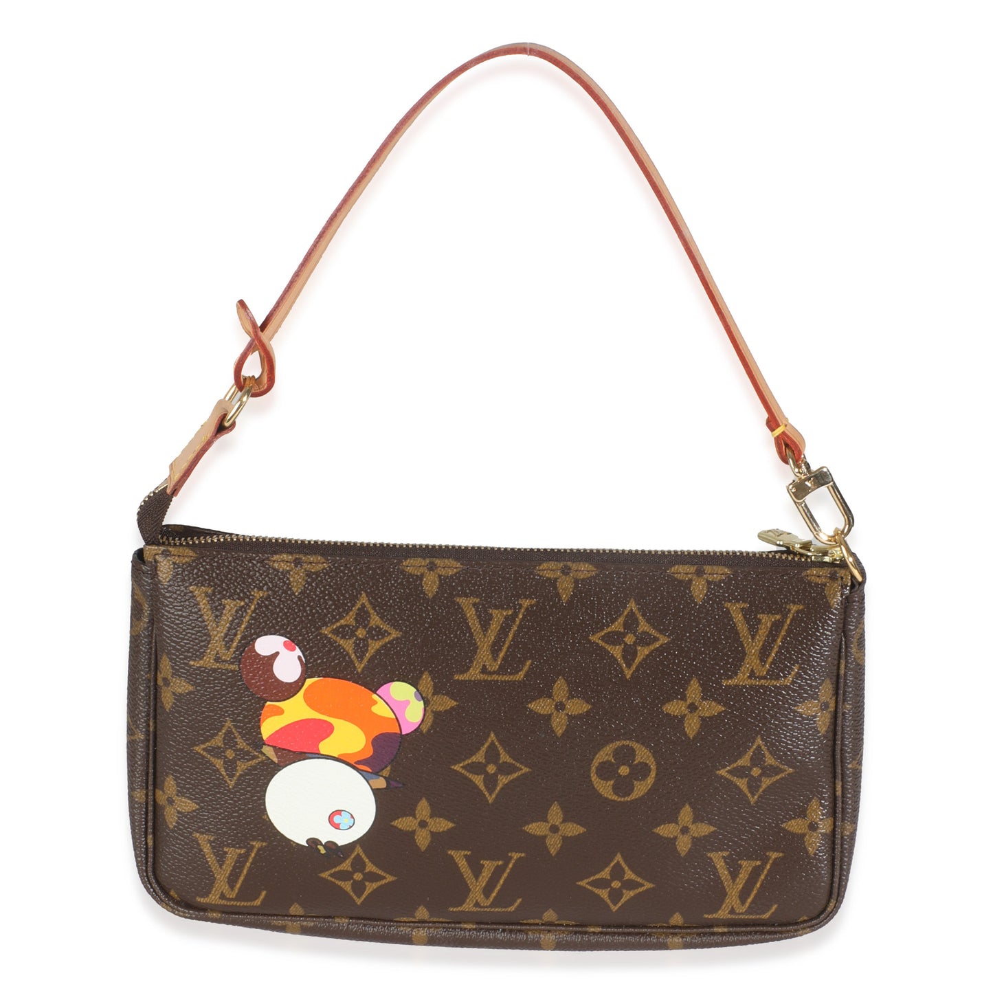 Louis Vuitton x Takashi Murakami Panda Pochette Monogram Canvas Clutch Bag